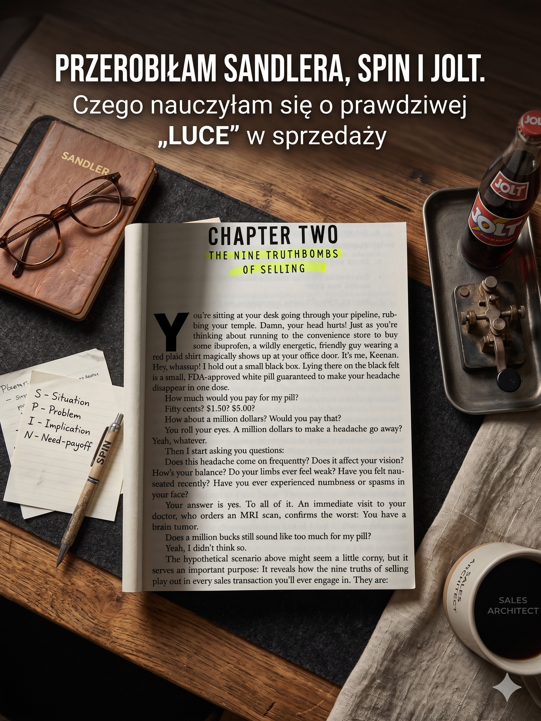 Przerobiłam Sandlera, SPIN i JOLT. Czego nauczyłam się o prawdziwej „Luce” w sprzedaży?